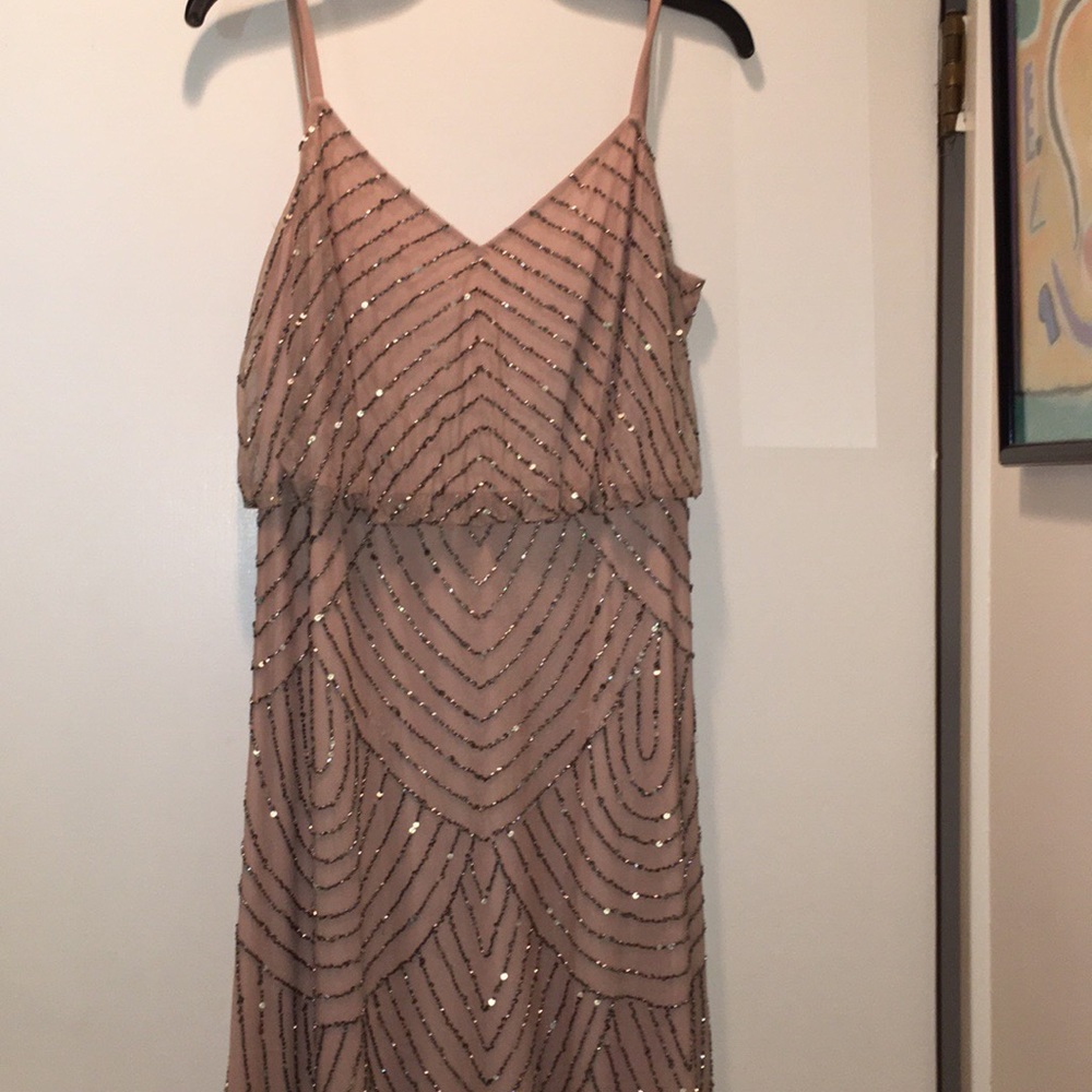 Adrianna Papell Art Deco Beaded Dress
